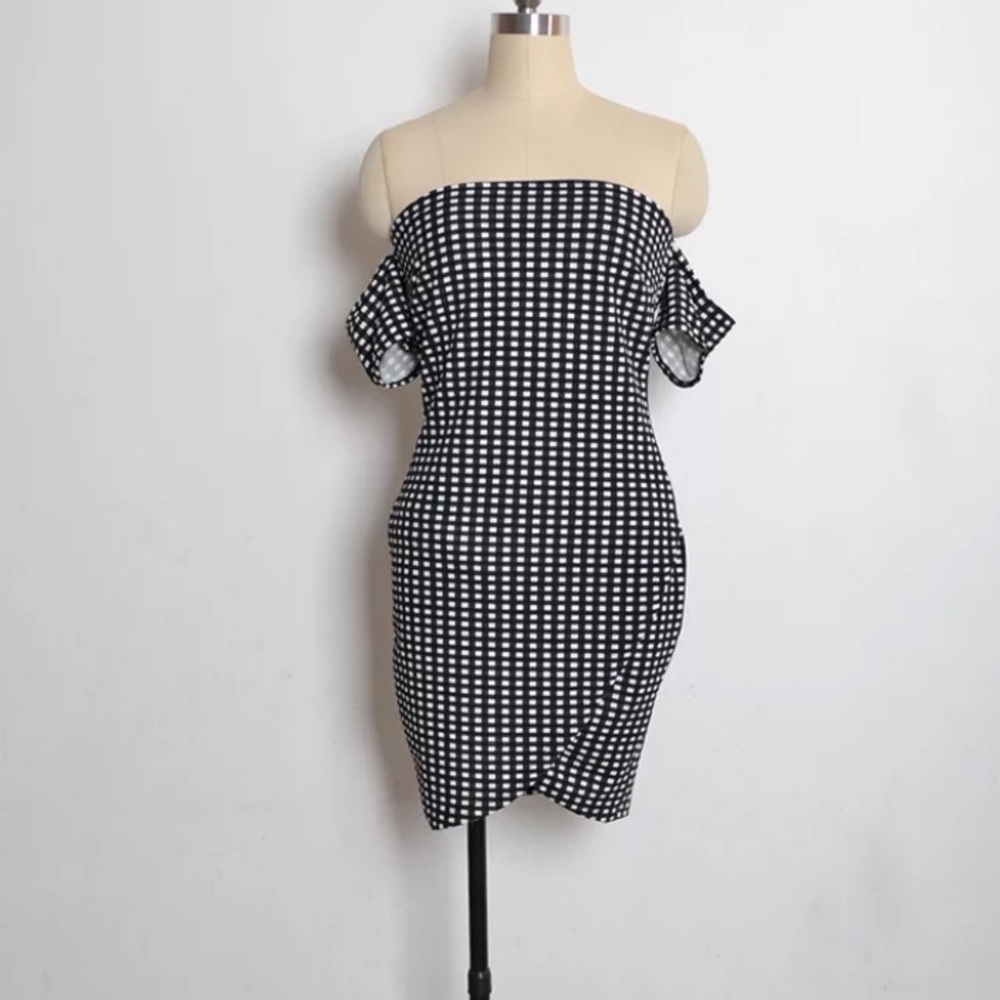 ❤️❤️❤️ Gingham Black White Dress Preppy - Picture 6 of 8
